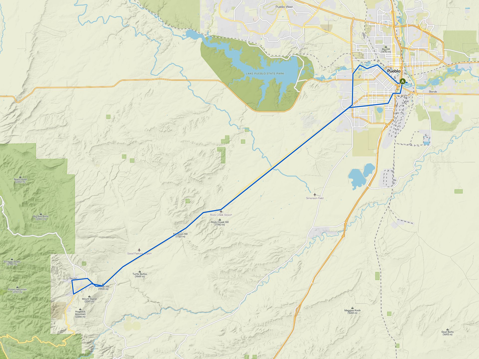 The best road cycling routes in Pueblo County | Komoot